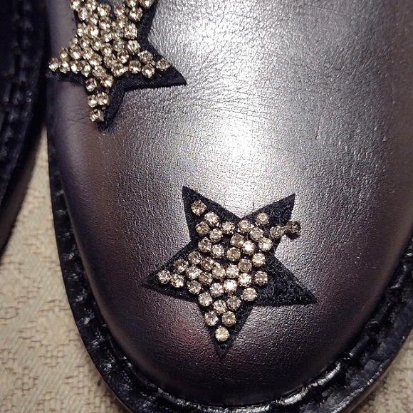 Coach Watts Crystal Star Embellished Pewter Boots with side zipper - Picture 11 of 16